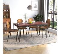 FurnitureR Mesa de Comedor 120 x 70 cm para 4 Personas | MDF en Color marrón Oscuro | Estructura de Metal | Mesa de Cocina Moderna