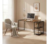 FurnitureR - Mesa de Dibujo (120 x 60 cm, Bandeja Bicolor, Retro, marrón y Negro, 2 estantes Laterales, Ajuste en Altura, Estructura de Metal, Ideal para Artistas, Estudiantes o Oficina Creativa