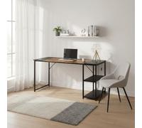 FurnitureR - Mesa de Dibujo (140 x 60 cm, Bandeja Bicolor, en Retro, marrón y Negro, 2 estantes Laterales, Ajuste en Altura, Estructura de Metal, Ideal para Artistas, Estudiantes o Oficina Creativa