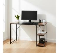 FurnitureR - Mesa de Dibujo Moderna, 120 x 60 cm, estantes Laterales prácticos-2 Niveles de Ajuste de Altura, Estructura sólida, Bandeja Patchwork en Retro marrón y Negro, Ocio Creativo o Oficina