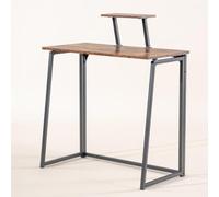 FurnitureR Mesa de Escritorio Plegable para Espacios pequeños, Mesa para Ordenador portátil con Soporte de Pantalla, Estante Superior extraíble, Escritorio Plegable para el Trabajo, 80 x 40 x 74 cm
