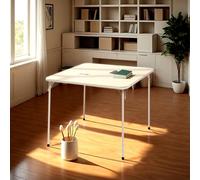 FurnitureR Mesas Consolas de Salón, Diseño Moderno, Metal Robusto y Madera, Interior Versátil, Función Plegable, Ahorro de Espacio, 86 x 86 x 71 cm