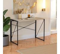 FurnitureR Mesas Consolas de Salón, Mesa Auxiliar Plegable para la Entrada, Mesa de Almacenamiento para el Pasillo, Marco de MDF y Metal, sin Montaje Necesario, 100 x 50 x 75 cm, Roble