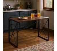 FurnitureR Mesas de Banquete para Oficinas, Mesas Plegables para Salas de Reunión, Desk de Pausa Café, Marco de MDF y Metal, Escritorio Portátil para Computadora, sin Montaje Necesario, L100 cm