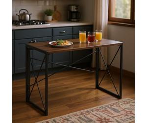 FurnitureR Mesas de Banquete para Oficinas, Mesas Plegables para Salas de Reunión, Desk de Pausa Café, Marco de MDF y Metal, Escritorio Portátil para Computadora, sin Montaje Necesario, L100 cm