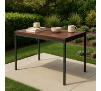 FurnitureR Mesas de Bar de Jardín en Brune, para 4 a 6 Personas, Bandeja de Madera Gruesa con Estructura Metálica, para Terraza, Patio, Comedor, Jardín, 120 x 70 x 75 cm
