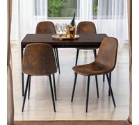 FurnitureR Mesas de Restaurante en Color marrón, Estilo Elegante para 4 a 6 Personas, Bandeja de Madera Gruesa con Estructura metálica, para cafeterías, reposterías, Salas de recepción, 120 x 70 x 75