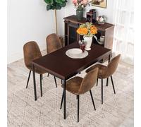 FurnitureR - Mesas de salón de Color marrón, Estilo Limpio y Elegante, para 4 a 6 Personas, Bandeja de Madera Gruesa con Estructura metálica, para Cocina, Comedor, Sala de Estar, 120 x 70 x 75 cm
