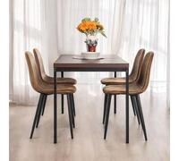 FurnitureR Mesas de salón en Color marrón, Estilo Limpio y Elegante para 4 a 6 Personas, Bandeja de Madera Gruesa con Estructura metálica, para Comedor, Salas de recepción, 120 x 70 x 75 cm