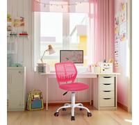 FurnitureR niños, diseño Moderno y Ajustable, apoyabrazos Giratorio, Silla de Oficina para jóvenes, Sala de Estudio, Rosa, Metal, 38.5CM x40CM x75-87CM