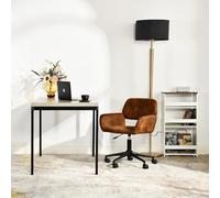 FurnitureR - Silla de Conferencia, Asiento Esponjoso Ante con Ruedas estables, Altura Ajustable, 360° giratoria, Elegante sillones para Sala de reuniones o hogar