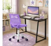 FurnitureR Silla de escritorio colorida, asiento de ordenador de diseño moderno ajustable, silla giratoria sin brazos, habitación de los niños, silla de tareas en casa, silla de tarea de oficina, lila