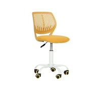 FurnitureR Silla de Escritorio Colorida, Moderno diseño Ajustable, Silla para Ordenador, Silla giratoria sin reposabrazos, para habitación de los niños, Silla de Trabajo en casa, Oficina, Amarillo