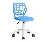 FurnitureR Silla de Escritorio Colorida, Moderno diseño Ajustable, Silla para Ordenador, Silla giratoria sin reposabrazos, para habitación de los niños, Silla de Trabajo en casa, Oficina, Azul