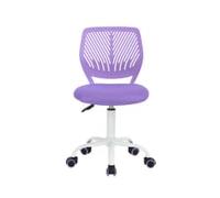 FurnitureR Silla de Escritorio giratoria sin reposabrazos, Silla de Oficina Ajustable en Altura, Silla de Trabajo para Oficina en casa, Dormitorio, Estudio, Color Morado