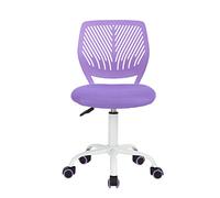 FurnitureR Silla de Escritorio Moderna sin Brazos para Estudio/Oficina en casa de los niños, Silla ergonómica de Altura Ajustable giratoria para Ordenador, Color Morado