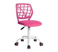 FurnitureR Silla de Escritorio, Moderno diseño Ajustable, para Ordenador, giratoria, sin reposabrazos, para habitación de los niños, Trabajo en casa, Oficina, Rosa