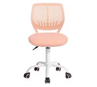 FurnitureR Silla de Escritorio, Silla giratoria de Estudio sin reposabrazos, Silla de Oficina Regulable en Altura, Silla de Trabajo para Oficina en casa, Dormitorio, Estudio, Rosa melocotón