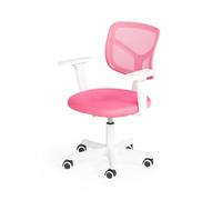 FurnitureR - Silla de juego compacta, diseño giratorio ergonómico, reposabrazos ajustable, material de malla transpirable, estilo moderno compacto, asiento de oficina en casa, movilidad fácil, 50 x 53