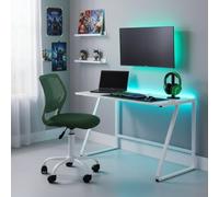 FurnitureR - Silla de Juego compacta, Respaldo Hueco de PP, Altura Ajustable, Asiento ergonómico Giratorio de Espuma, Base de Hierro de 5 Ruedas, para Lectura, Dibujo, Juegos, Caramelo, Verde