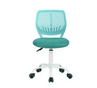FurnitureR - Silla de Oficina Ajustable en Altura, Silla giratoria con diseño de Respaldo pequeño, Oficina sin reposabrazos, Silla de Oficina, Oficina de Dormitorio, Color Turquesa