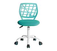FurnitureR - Silla de Oficina Ajustable en Altura, Silla giratoria con Gran diseño de Respaldo de Rejilla, Oficina sin reposabrazos, Silla de Oficina, Color Turquesa