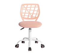 FurnitureR - Silla de Oficina Ajustable en Altura, Silla giratoria con Gran diseño de Respaldo de Rejilla, Oficina sin reposabrazos, Silla de Oficina, Rosa Claro
