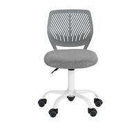 FurnitureR Silla de Oficina Colorida, Asiento de Ordenador Moderno y Ajustable, Silla de Oficina sin reposabrazos Giratorio, Silla de Oficina para niños, Sala de Estudio, Oficina en casa, Gris