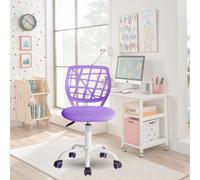 FurnitureR - Silla de Oficina con Respaldo y Asiento ergonómico Giratorio de Altura Ajustable para Ordenador, Ruedas de 5 Puntas, sillas y taburetes en casa, Asiento de Trabajo, Macaron Morado