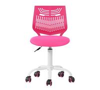 FurnitureR Silla de Oficina Moderna sin apoyabrazos para Oficina en casa, Silla de Ordenador ergonómica, giratoria y Ajustable en Altura, Rosa