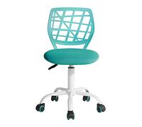 FurnitureR Silla de Oficina Moderna sin Brazos para niños, Ajustable y giratoria, para Escribir en casa, Color Turquesa