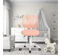 FurnitureR Silla de Oficina Multiusos para niños, Silla de Trabajo sin apoyabrazos de Altura Ajustable, Silla de Estudio giratoria Colorida para la Escuela y la Oficina en casa, Rosa
