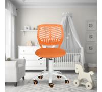 FurnitureR Silla de Oficina Multiusos para niños, Silla de Trabajo sin apoyabrazos de Altura Ajustable, Silla de Estudio giratoria Colorida para la Escuela y la Oficina en casa, Naranja