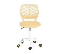 FurnitureR Silla de Oficina para Adolescentes, Silla de Tarea sin apoyabrazos Ajustable en Altura, Silla de Estudio Elegante para el hogar y la Oficina, Amarillo Morandi
