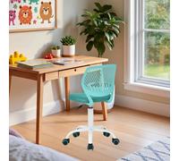 FurnitureR Silla infantil regulable en altura para escritorio, silla ergonómica con respaldo y reposabrazos, silla giratoria con 5 ruedas, para niños de 3 a 10 años, soporta hasta 100 kg