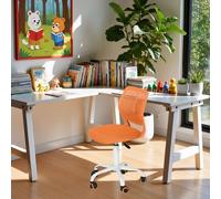 FurnitureR Silla infantil regulable en altura para escritorio, silla ergonómica con respaldo y reposabrazos, silla giratoria con 5 ruedas, para niños de 3 a 10 años, soporta hasta 100 kg
