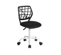 FurnitureR Sillas giratorias de Comedor, 1 Silla de Cocina, Silla Acolchada, Silla giratoria, cómoda Silla con Ruedas, Respaldo, Silla sin Brazos para Comedor, salón, Color Negro
