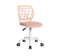 FurnitureR Sillas giratorias de Comedor, 1 Silla de Cocina, Silla Acolchada, Silla giratoria, cómoda Silla con Ruedas, Respaldo, Silla sin Brazos para Comedor, Sala de Estar, Rosa melocotón