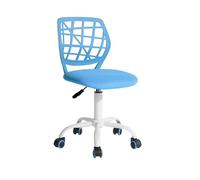 FurnitureR Sillas giratorias de Comedor, 1 Silla de Cocina, Silla Acolchada, Silla giratoria, cómoda Silla con Ruedas, Respaldo, Silla sin Brazos para Comedor, Sala de Estar, Azul