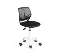 FurnitureR Sillas giratorias de Comedor, 1 Silla de Cocina, Silla Acolchada, Silla giratoria, cómoda Silla con Ruedas, Respaldo, Silla sin Brazos para Comedor, Sala de Estar, Color Negro M