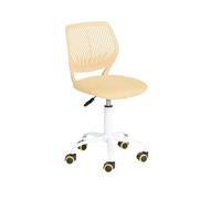 FurnitureR Sillas giratorias de Comedor, 1 Silla de Cocina, Silla Acolchada, Silla giratoria, cómoda Silla con Ruedas, Respaldo, Silla sin Brazos para Comedor, Sala de Estar, Tela morandi Amarilla