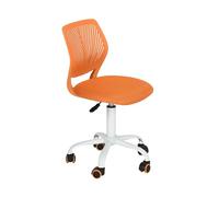 FurnitureR Sillas giratorias de Comedor, 1 Silla de Cocina, Silla Acolchada, Silla giratoria, cómoda Silla con Ruedas, Respaldo, Silla sin Brazos para Comedor, salón, Naranja