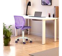 FurnitureR Taburete de Oficina, Altura Regulable, giratoria, rotación de 360 Grados, Funda de Tela, elevación de Gas, 130 kg, Ruedas de Poliuretano, Color Blanco