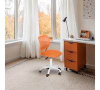 FurnitureR Teenage, Height Adjustable Armless Task, Colourful Study for Home and Computer, Ergonomic & Swivel Office Chair, 40,5 x 44 x 87 cm, Naranja, Metal, 44 x 40 x 87 cm