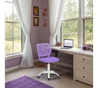 FurnitureR Teenage Office Chair, Height Adjustable Armless Task Seat, Colourful Study Chair for Home and Office, Computer Seat, Ergonomic & Swivel, 40,5 x 44 x 87 cm, púrpura