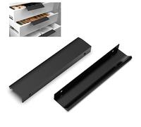FURNIWARE 10 piezas Tiradores Ocultos para Armario,200mm Tiradores Armarios Negro Mate, Manija de Gabinete Manijas de Morden de Muebles, para Cocinas