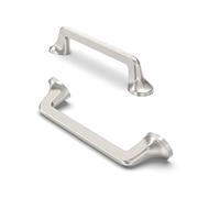 FURNIWARE 10 tiradores de armario, tiradores de armario, tiradores de cajón de armario, tiradores de armario de cocina, tiradores de armario, espacio entre agujeros de 96 mm,níquel cepillado