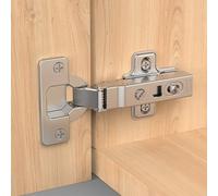 Furniware 20 piezas de bisagras de cierre suave para esquinas, bisagras para armario con distancia entre agujeros de 52 mm, bisagra de cocina de 105 grados, topes de 35 mm, bisagras para armarios