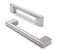 FURNIWARE 5 piezas manija de gabinete, distancia de orificio de 128 mm, manijas de muebles de acero inoxidable, tiradores de armario, manija de gabinete de cocina,níquel cepillado