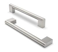 FURNIWARE 5 piezas manija de gabinete, distancia de orificio de 160 mm, manijas de muebles de acero inoxidable, tiradores de armario, manija de gabinete de cocina,níquel cepillado